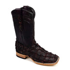 Connor Pirarucu Fish Boots - Black Cherry - Square Toe (PZ60)