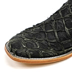 Connor Pirarucu Fish Boots - Gray Black - Square Toe (PZ60)