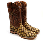 Pirarucu Orix - Embossed Leather - Square Toe (E687)