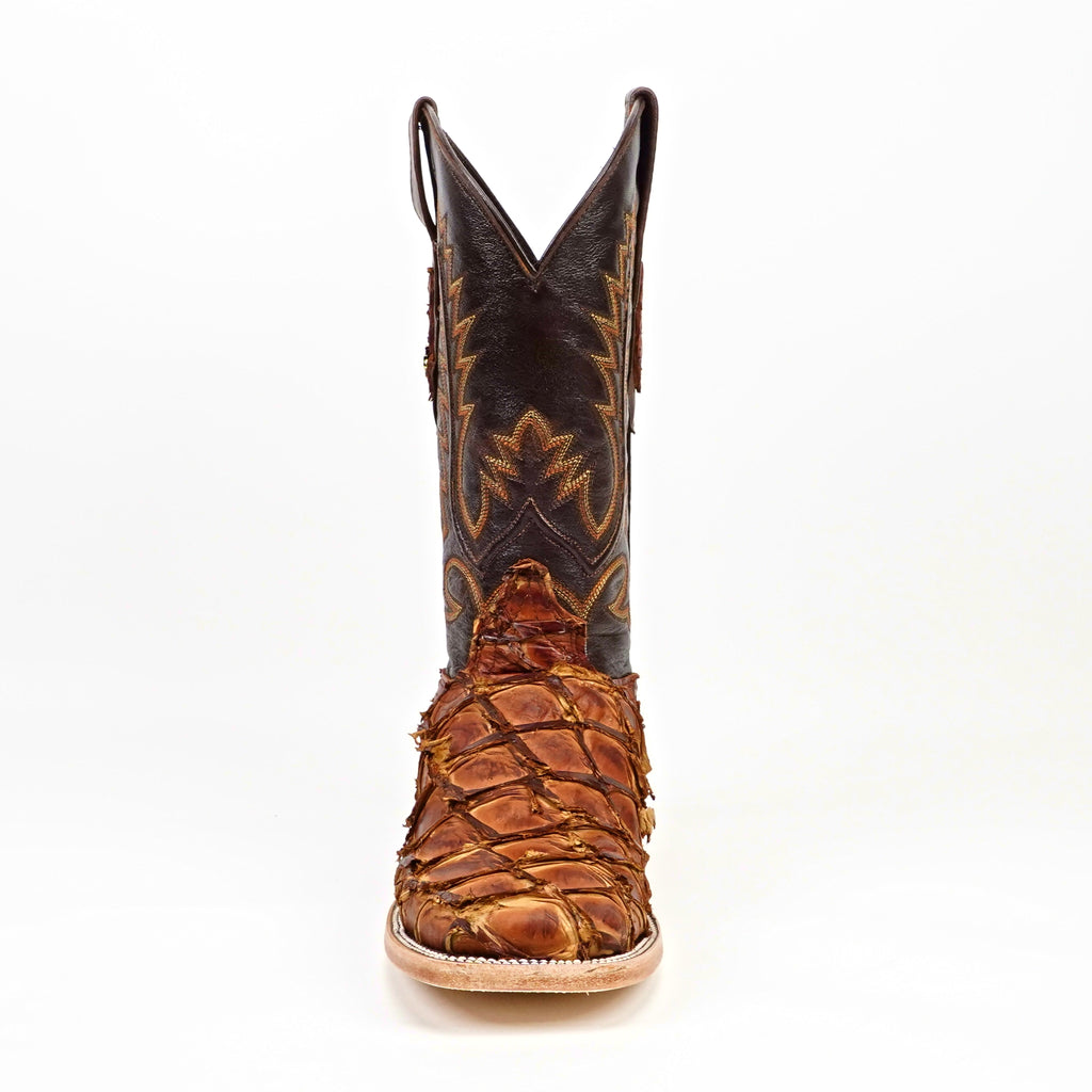 Connor Pirarucu Fish Boots- Pecan - Square Toe (PZ60)