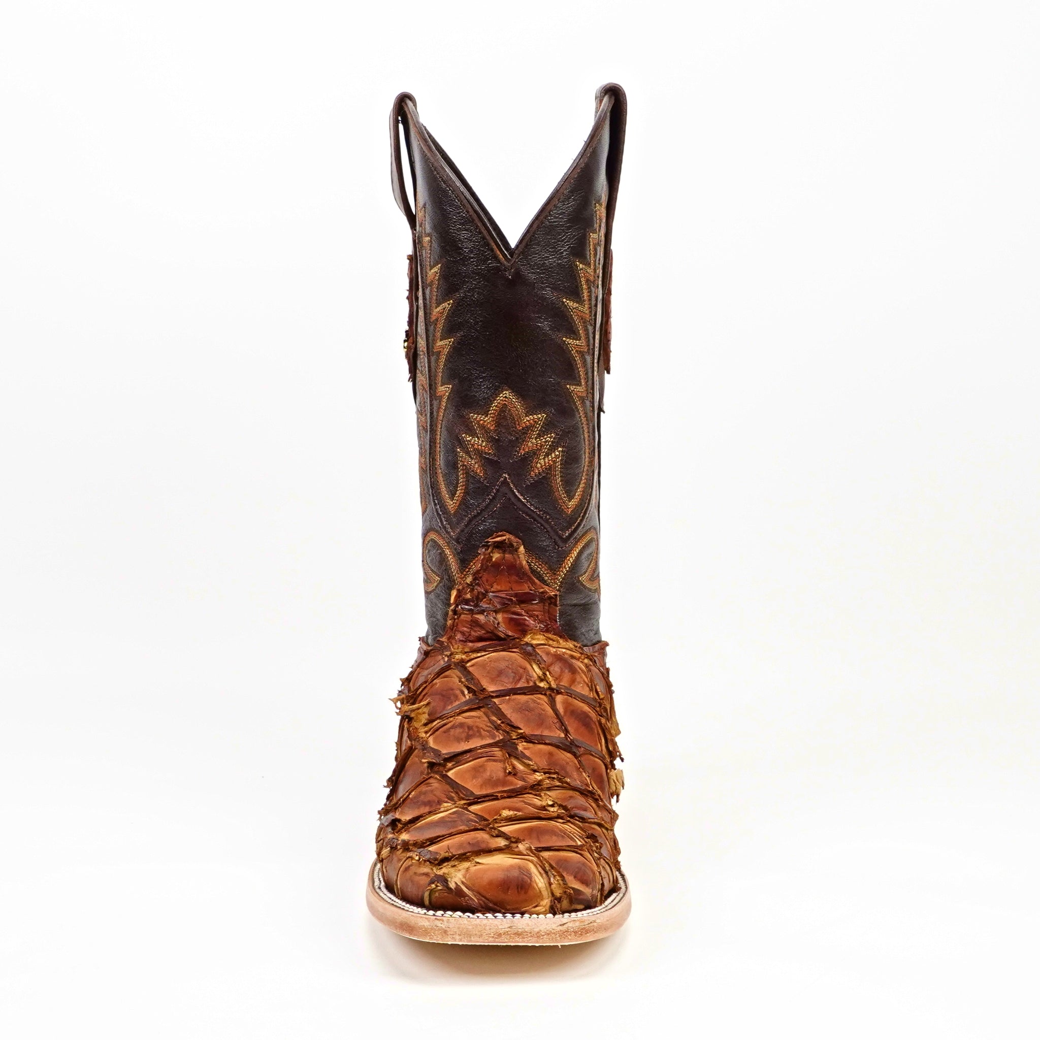 Connor Pirarucu Fish Boots- Pecan - Square Toe (PZ60)