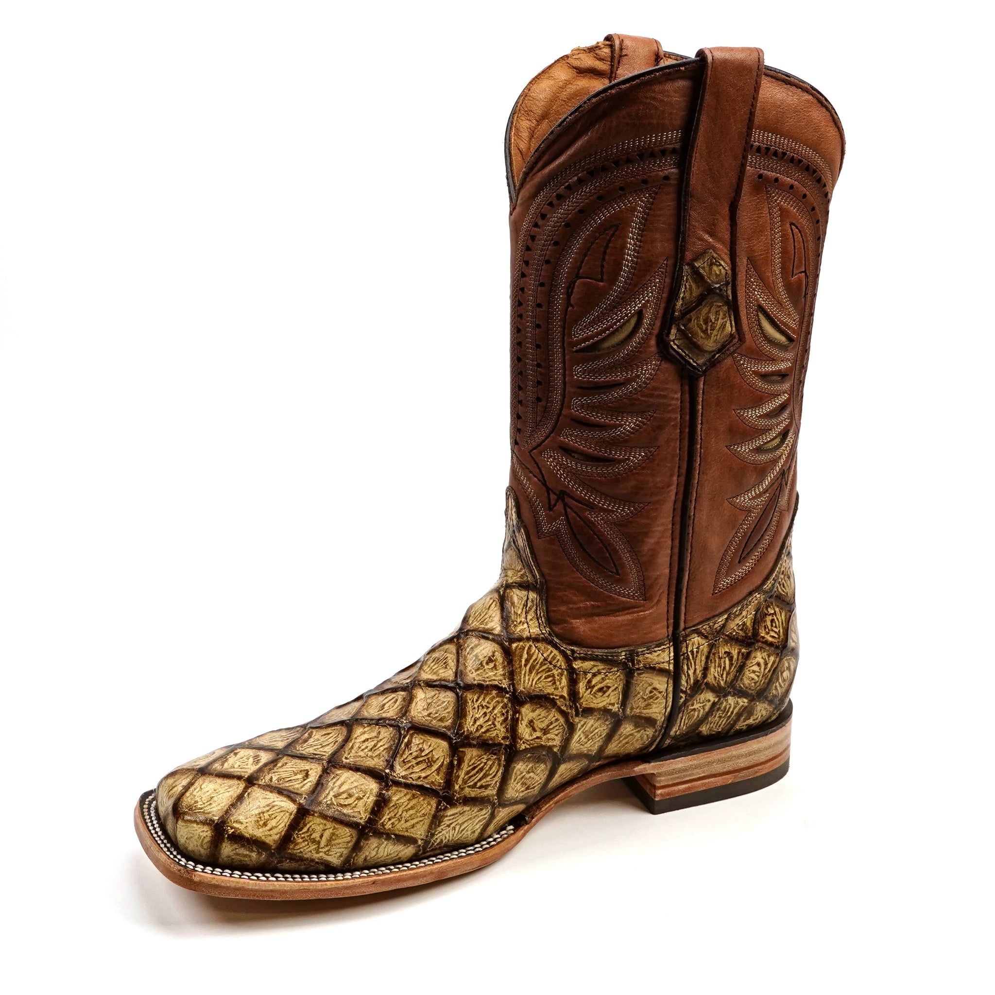 Pirarucu Orix - Embossed Leather - Square Toe (E687)