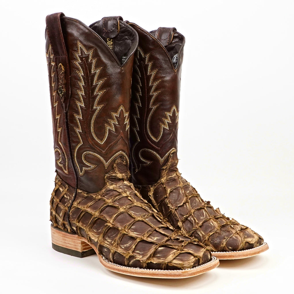 Connor Pirarucu Fish Boots - Orix Choco - Square Toe (PZ60)