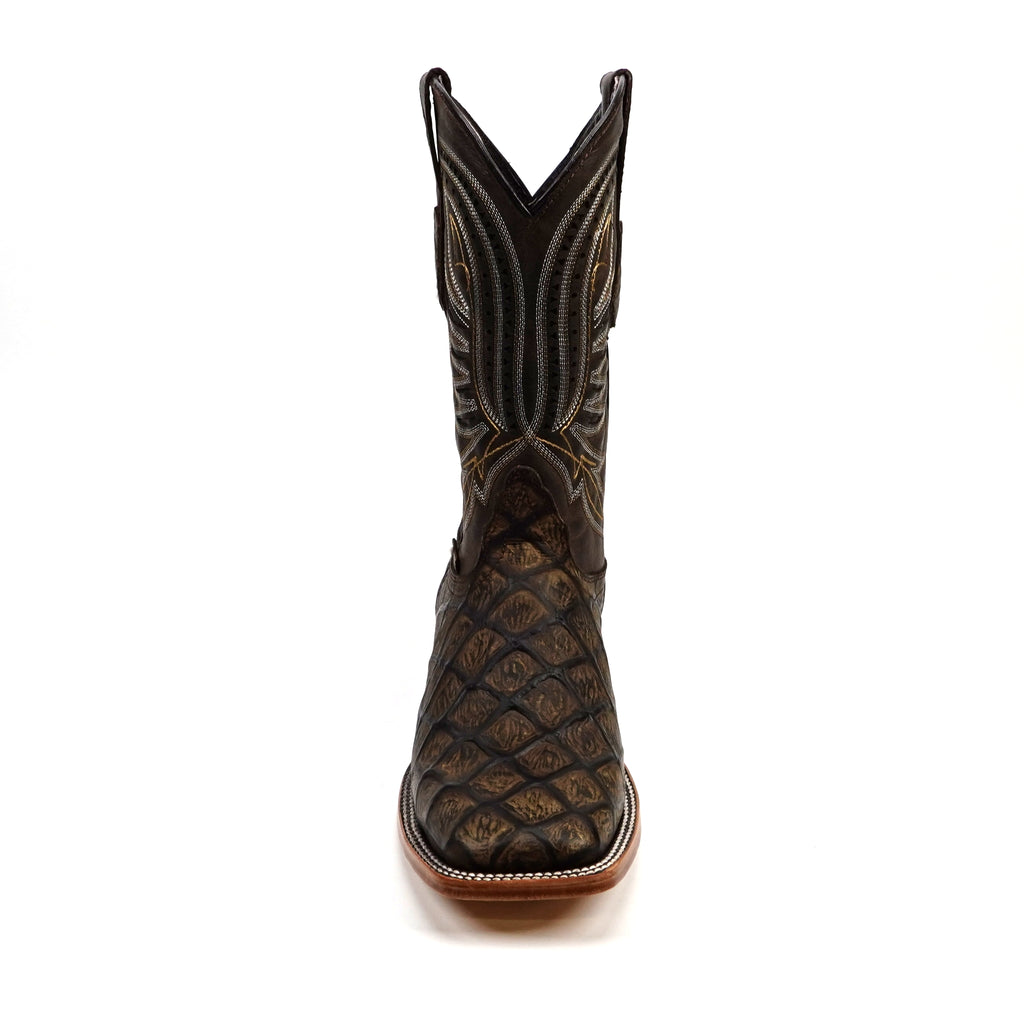 Pirarucu Camel - Embossed Leather - Square Toe (E688)