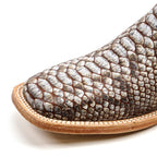 Python Camel - Embossed Leather - Square Toe (E913)
