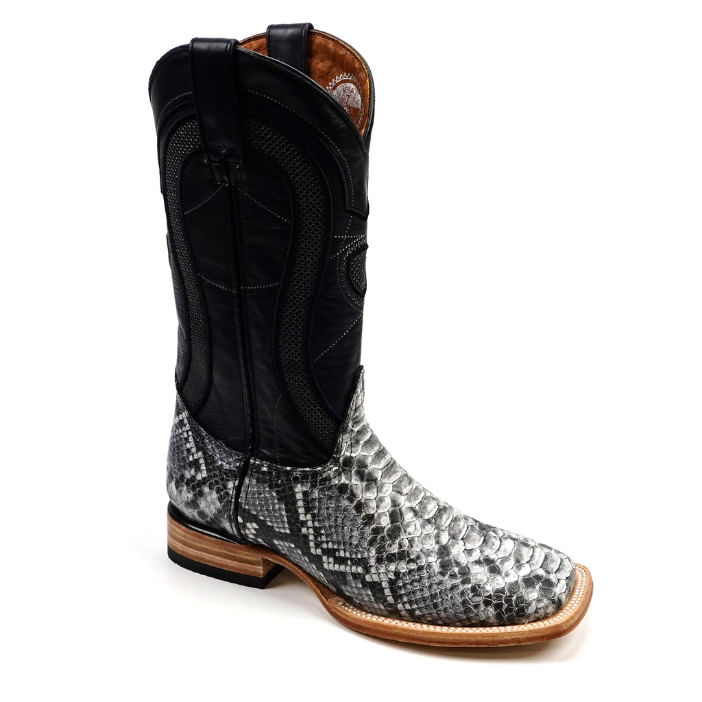 Python Natural - Embossed Leather - Square Toe (E913)