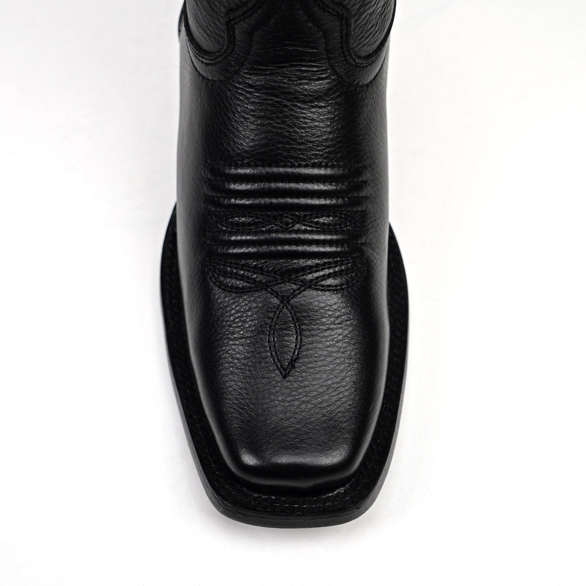 Grizzly Black Cowgirl Boots- Short Shaft - Narrow Square Toe (E862)