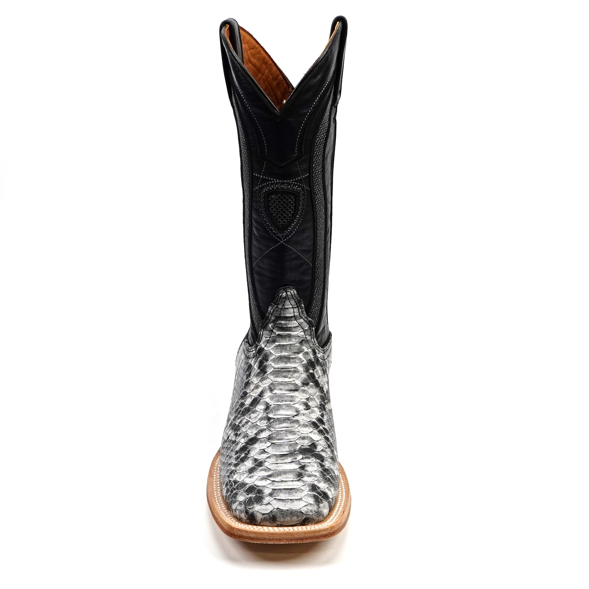 Python Natural - Embossed Leather - Square Toe (E913)