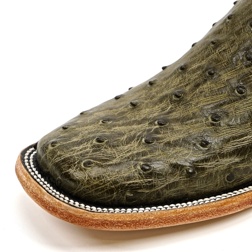 Austin Ostrich Boots - Agave - Square Toe (AV20)