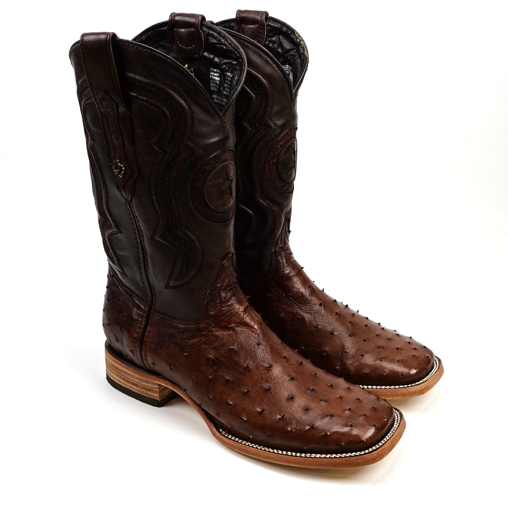 Austin Ostrich Boots - Brass - Square Toe (AV20)