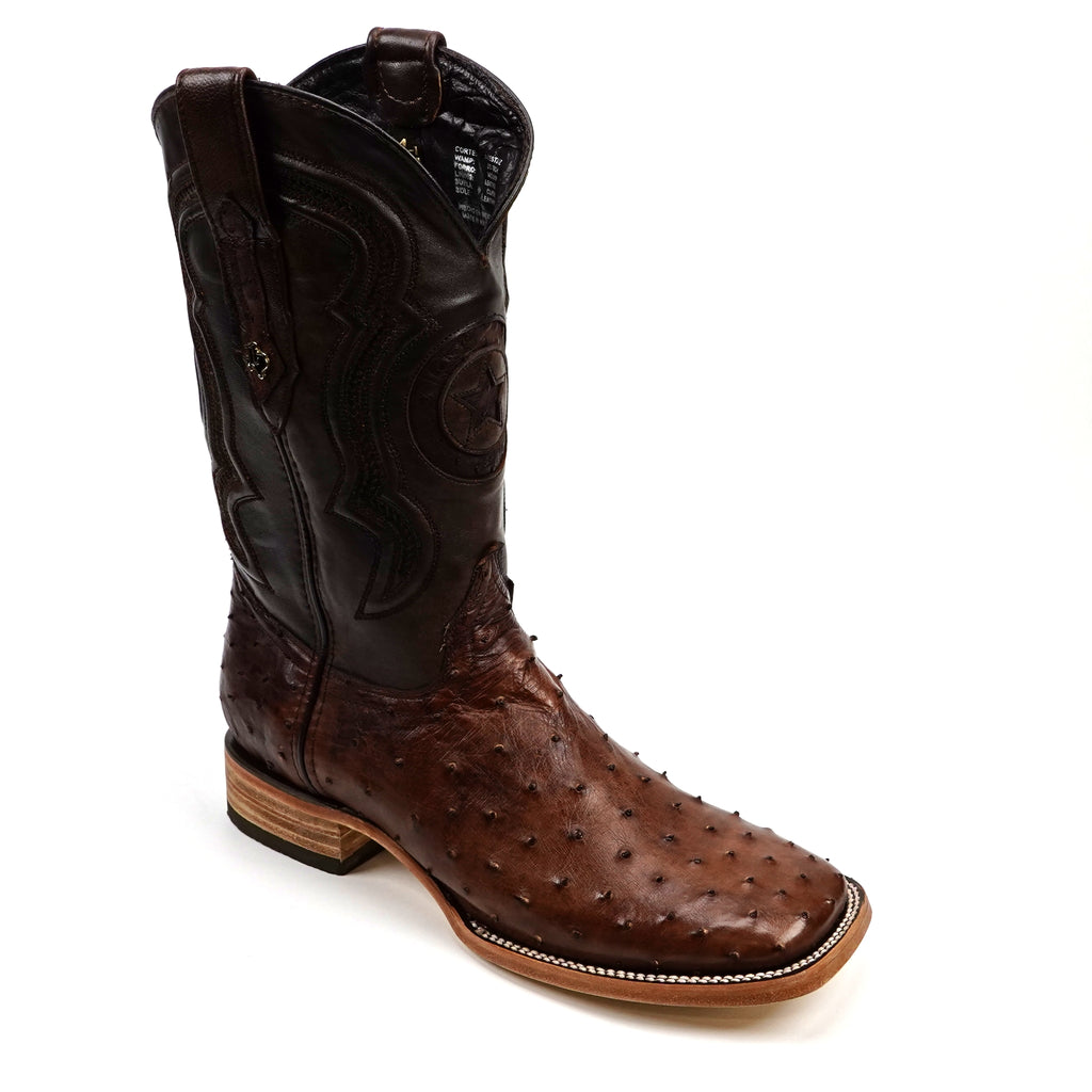 Austin Ostrich Boots - Brass - Square Toe (AV20)