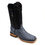 Rhodes Caiman Hornback Boots - Denim Blue- Square Toe (LM10)