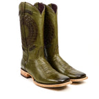 Clayton Olive Cowboy Boots - Square Toe (E944)