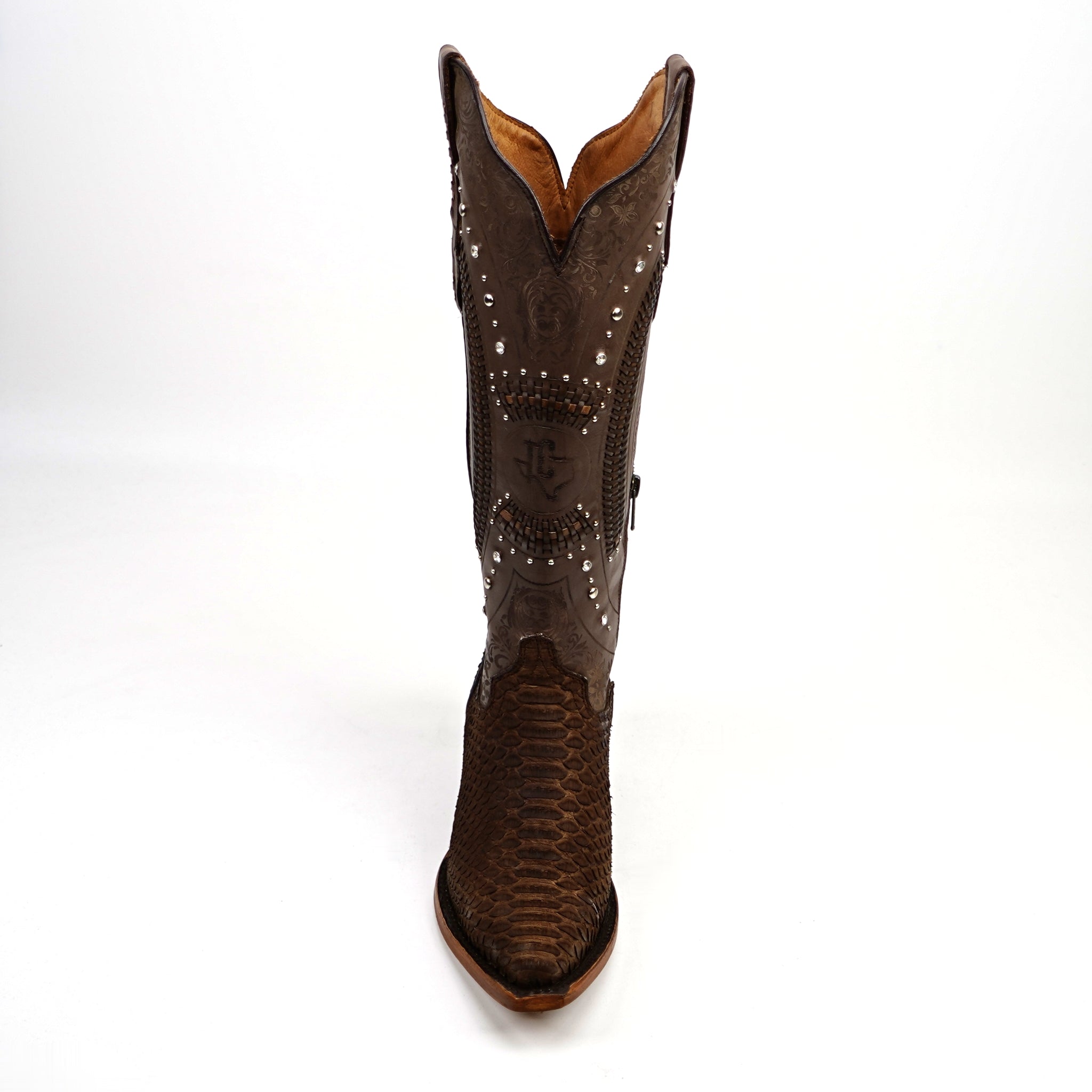 Python Tamarind Cowgirl Boots - Tall Shaft - Snip Toe (E31)