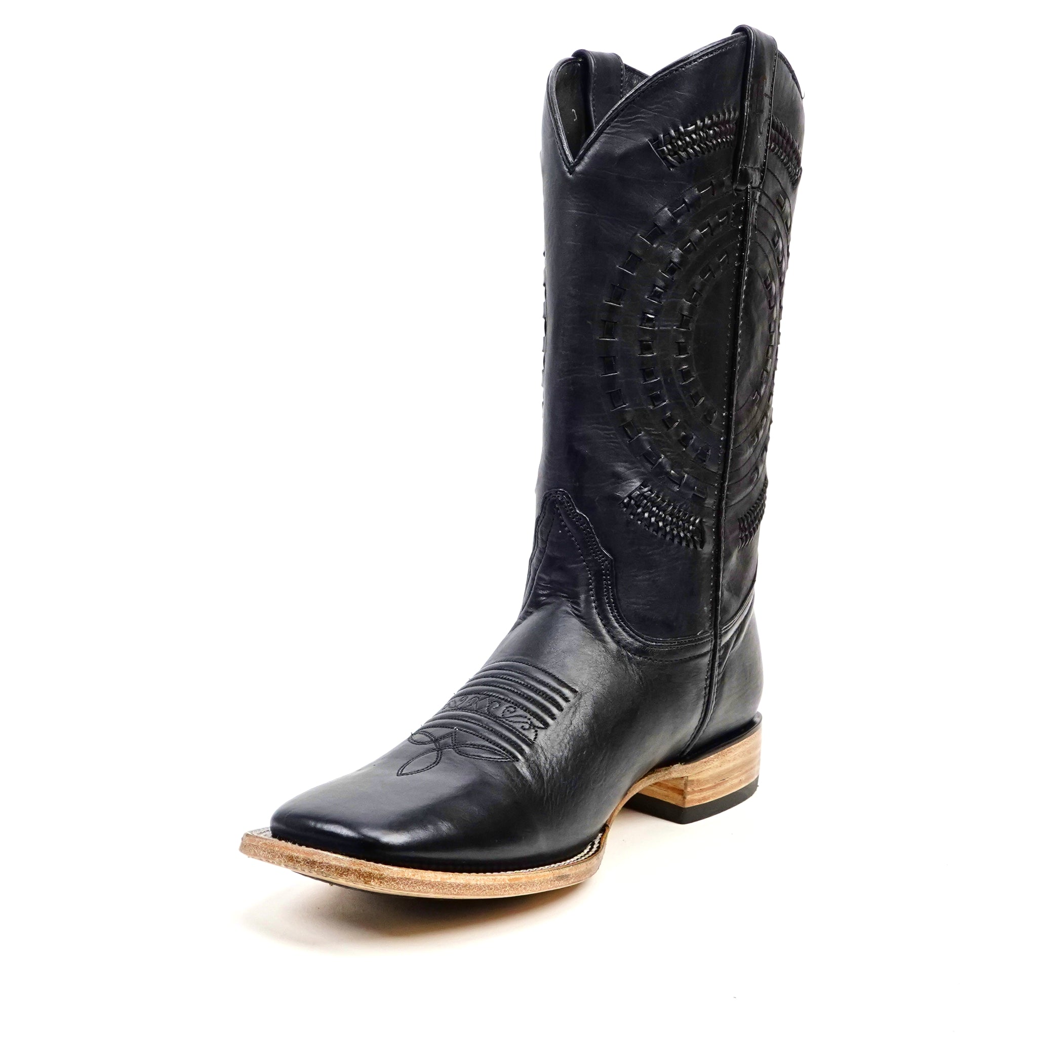 Clayton Black Cowboy Boots - Square Toe (E944)