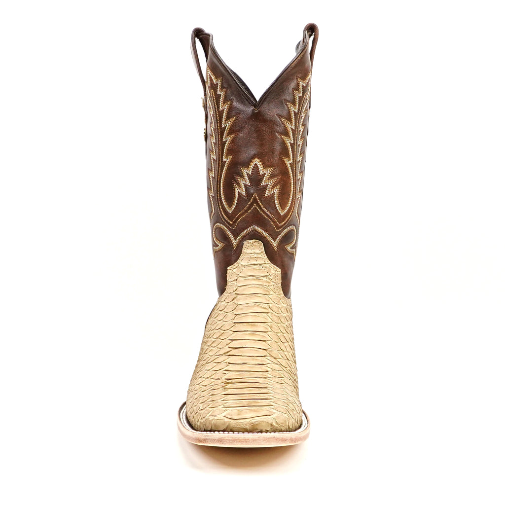 Tanner Cappuccino Python Boots - Square Toe (PN30)