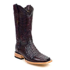 Rhodes Nile Crocodile Hornback Boots - Black Cherry - Square Toe (LM10)