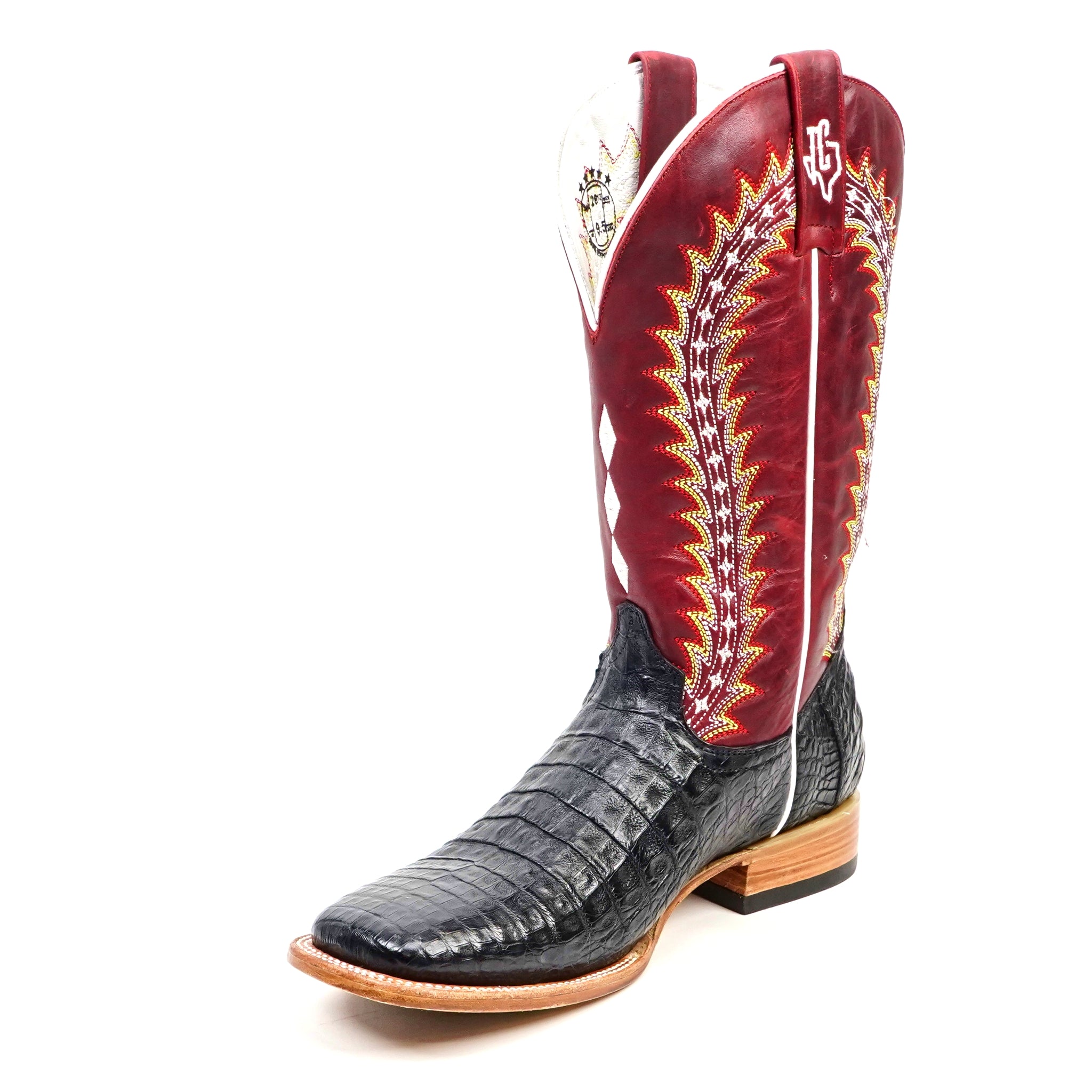 Ranger Caiman Full Belly Boots - Black - Square Toe