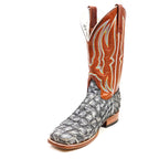 Butch Pirarucu Fish Boots - Newspaper - Square Toe