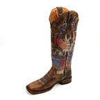 Highland Tobacco Cowgirl Boots - Tall Shaft - Rodeo Toe (E870)