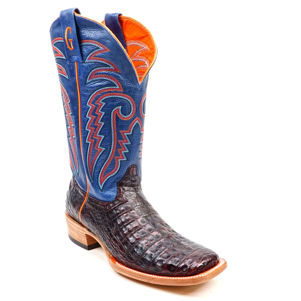 Ranger Caiman Full Belly Boots - Cherry - Square Toe