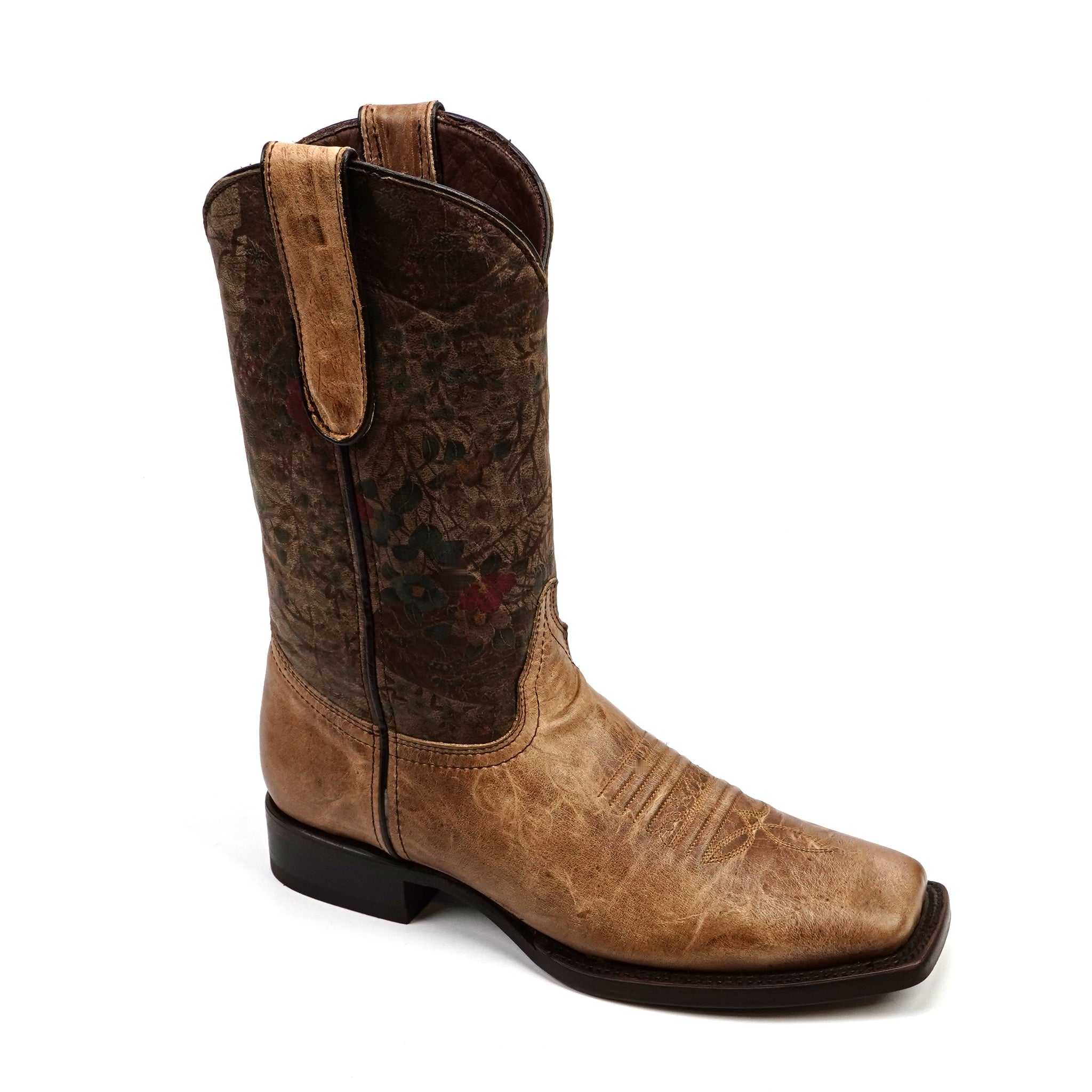 Fresno Tobacco Cowgirl Boots- Short Shaft - Narrow Square Toe (E792)