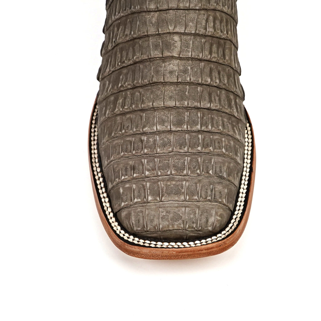 Rhodes Caiman Belly Boots - Gray - Square Toe (LM10)