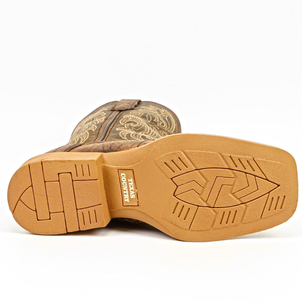 Kids Cowboy Boots - Brown - Square Toe (TCK004)
