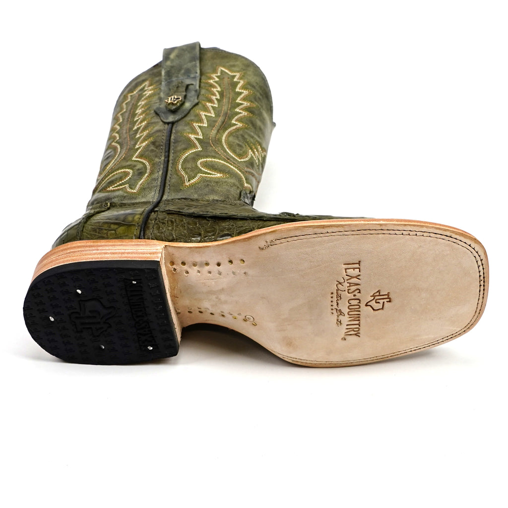 Rhodes Caiman Belly Boots - Agave - Square Toe (LM10)