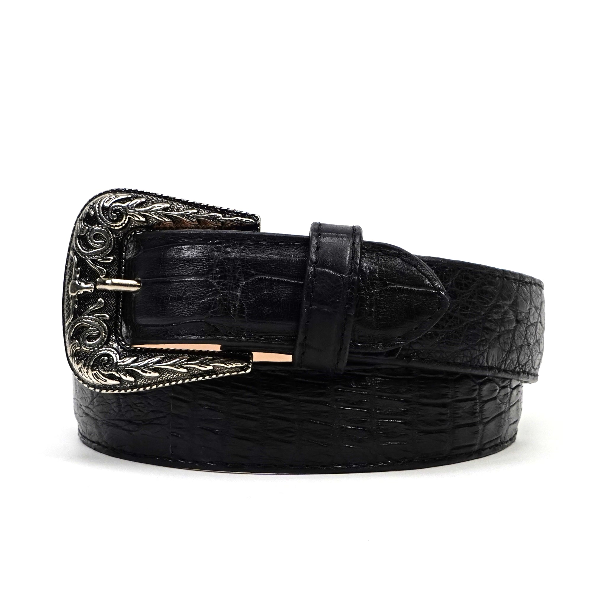 Exotic Full Quilt Alligator Belt - Black (C-028)