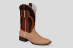 Braxton Python Boots - Cappuccino - Square Toe