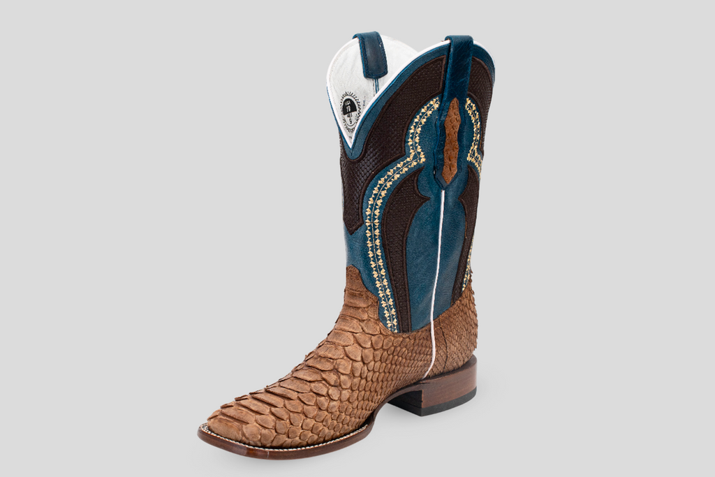 Braxton Python Boots - Tamarind - Square Toe