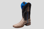 Braxton Python Boots - Natural Gray - Square Toe