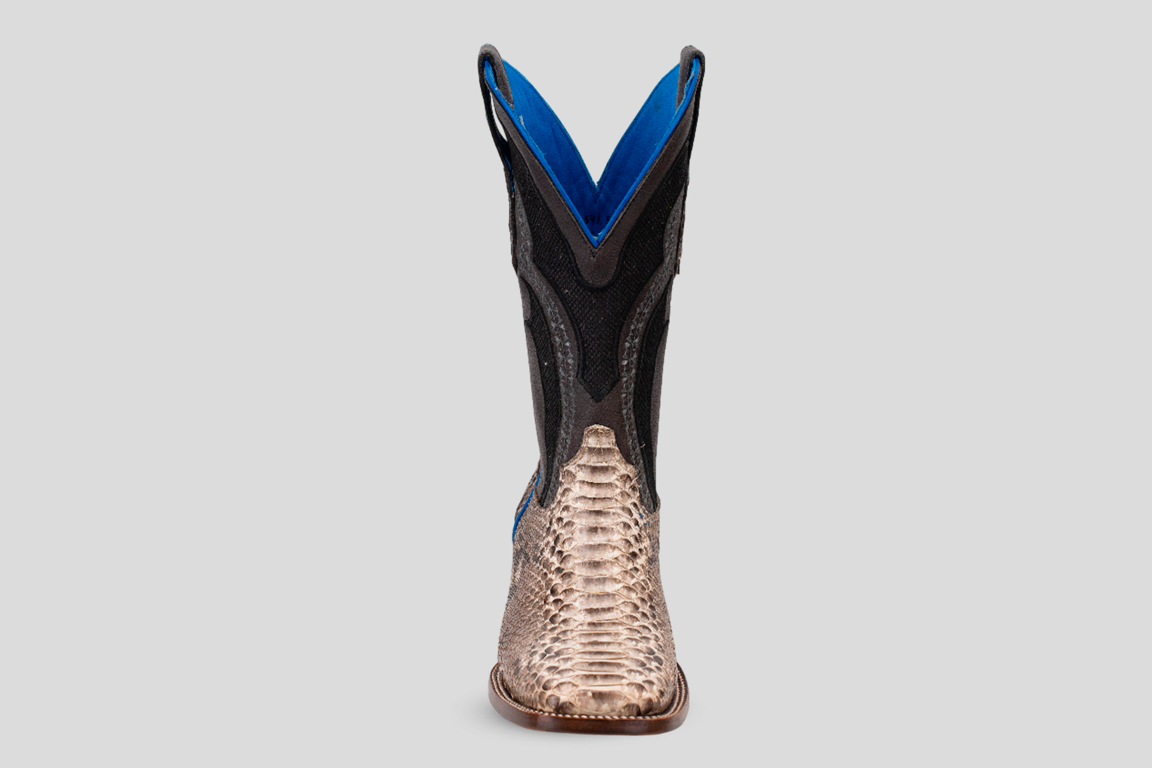 Braxton Python Boots - Natural Gray - Square Toe