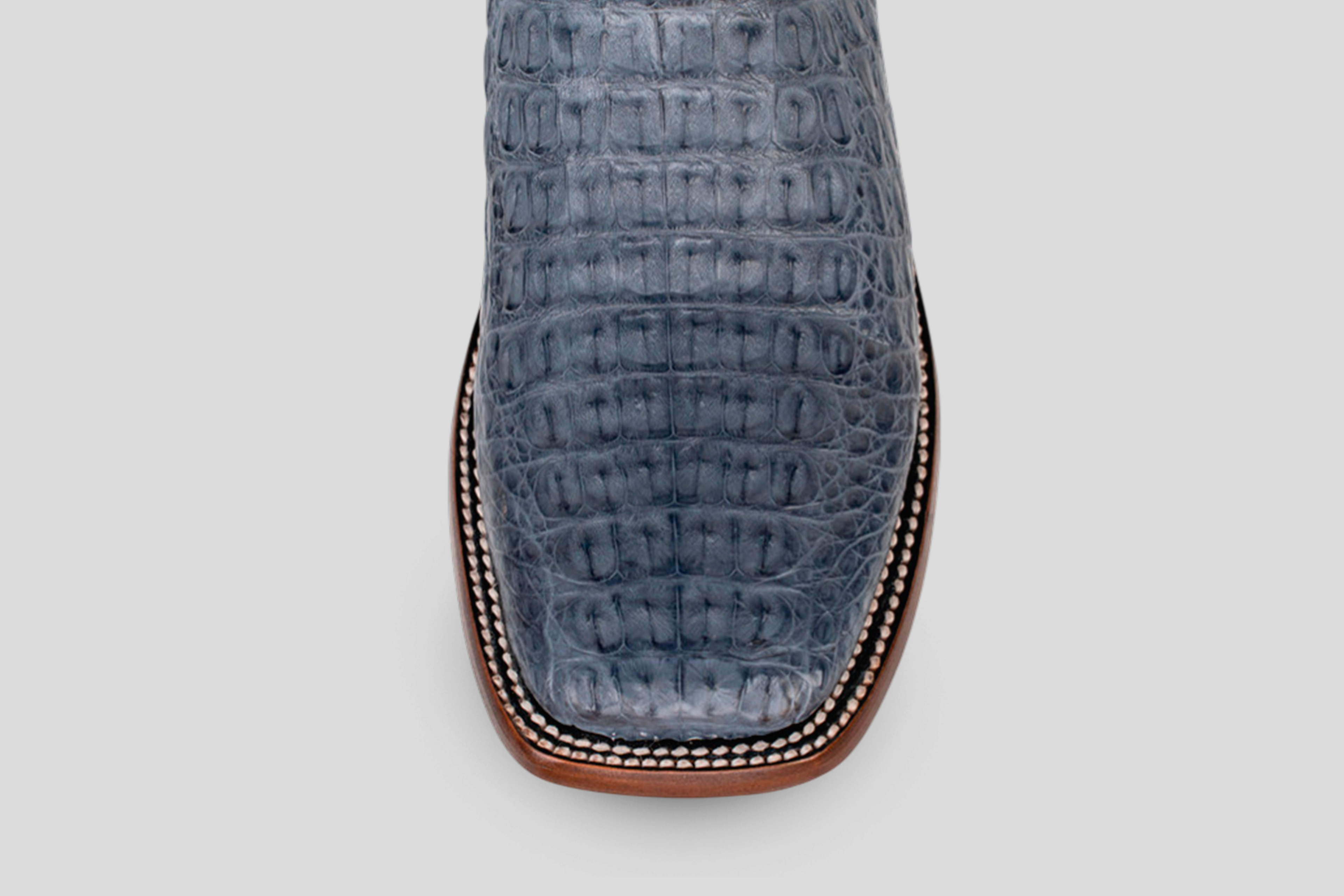 Ranger Caiman Hornback Boots - Denim Blue - Square Toe