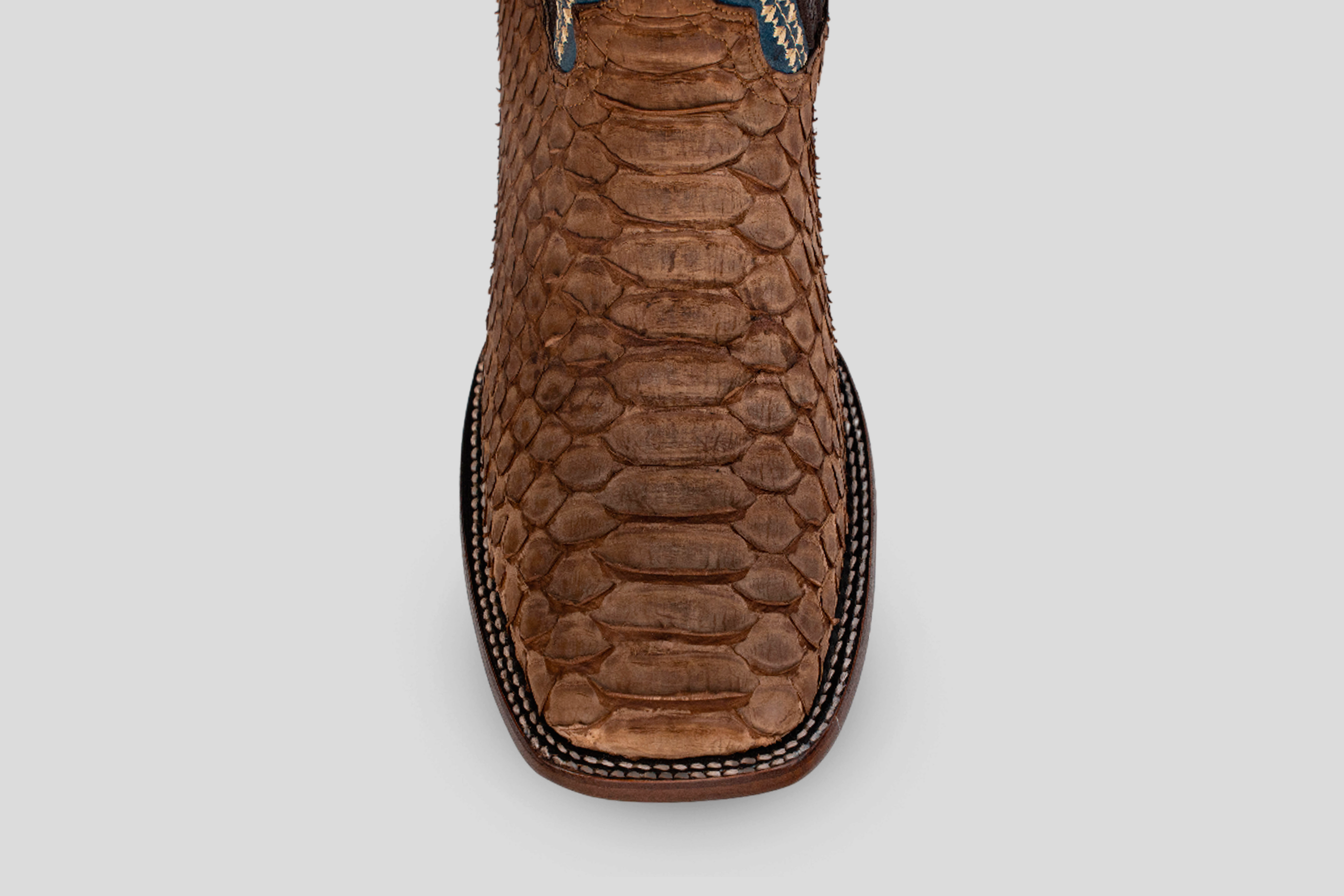 Braxton Python Boots - Tamarind - Square Toe