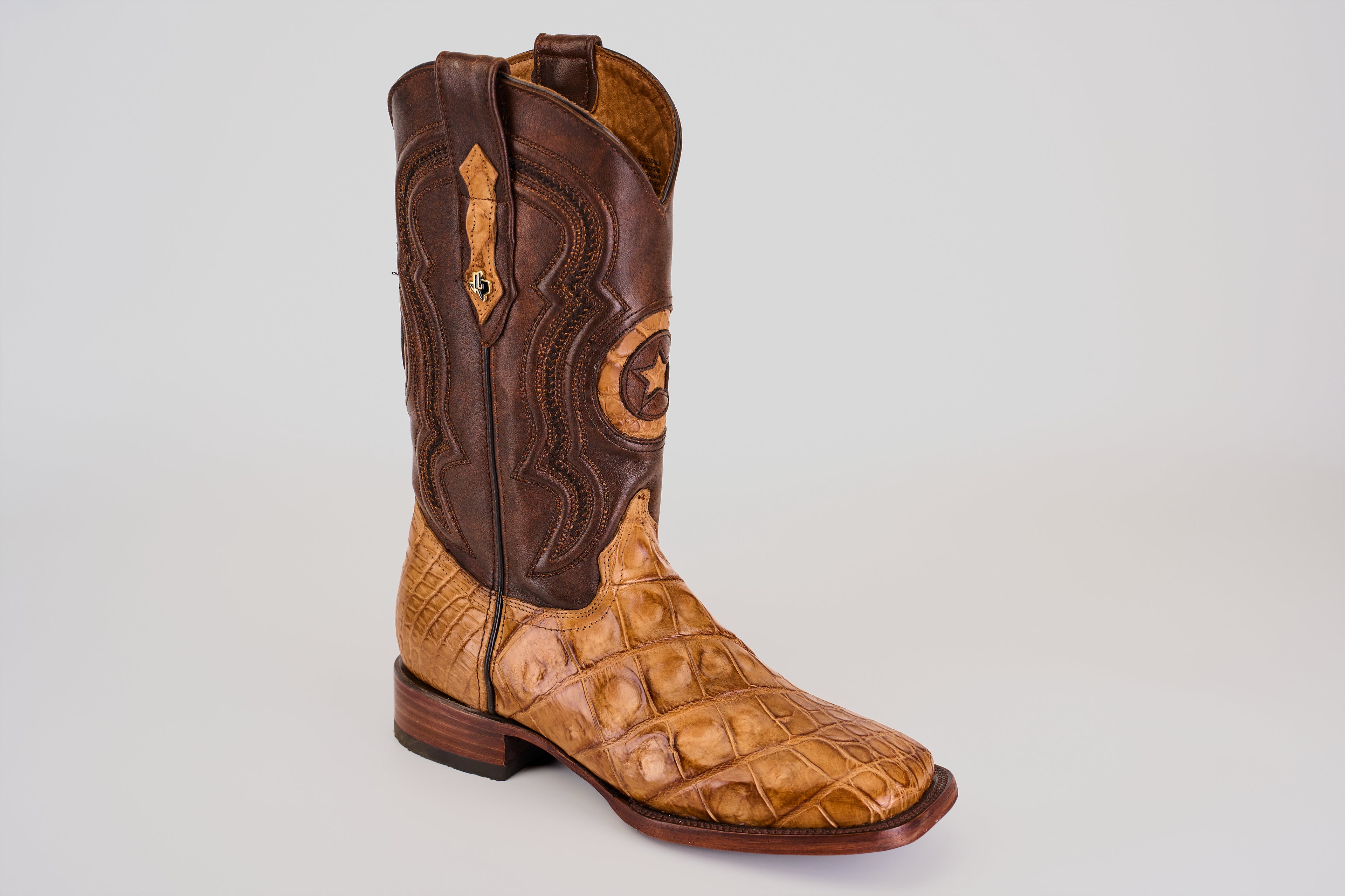 James Alligator Hornback Boots- Fawn - Square Toe (LG10)