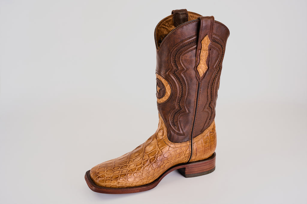 James Alligator Hornback Boots- Fawn - Square Toe (LG10)