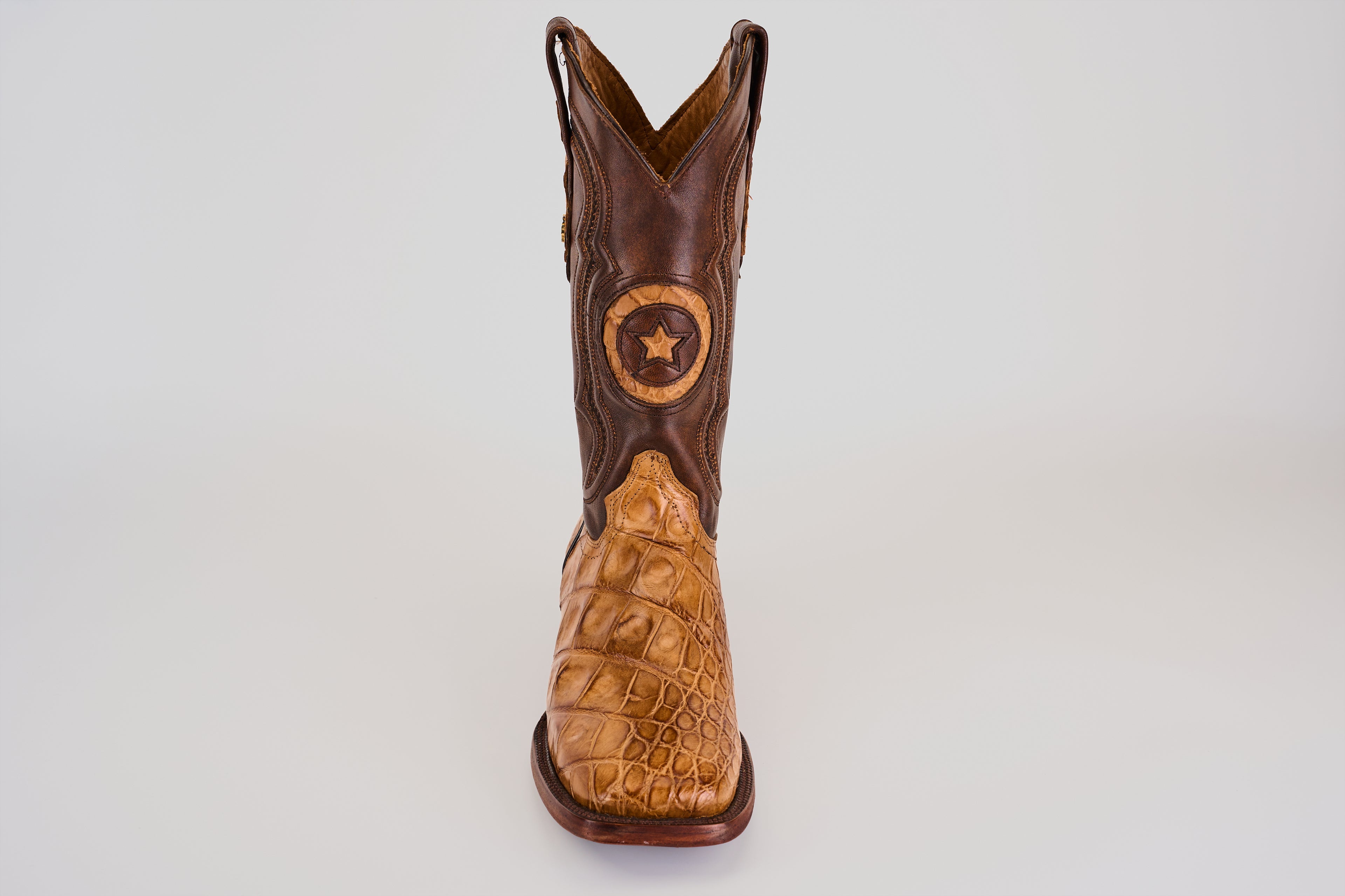 James Alligator Hornback Boots- Fawn - Square Toe (LG10)