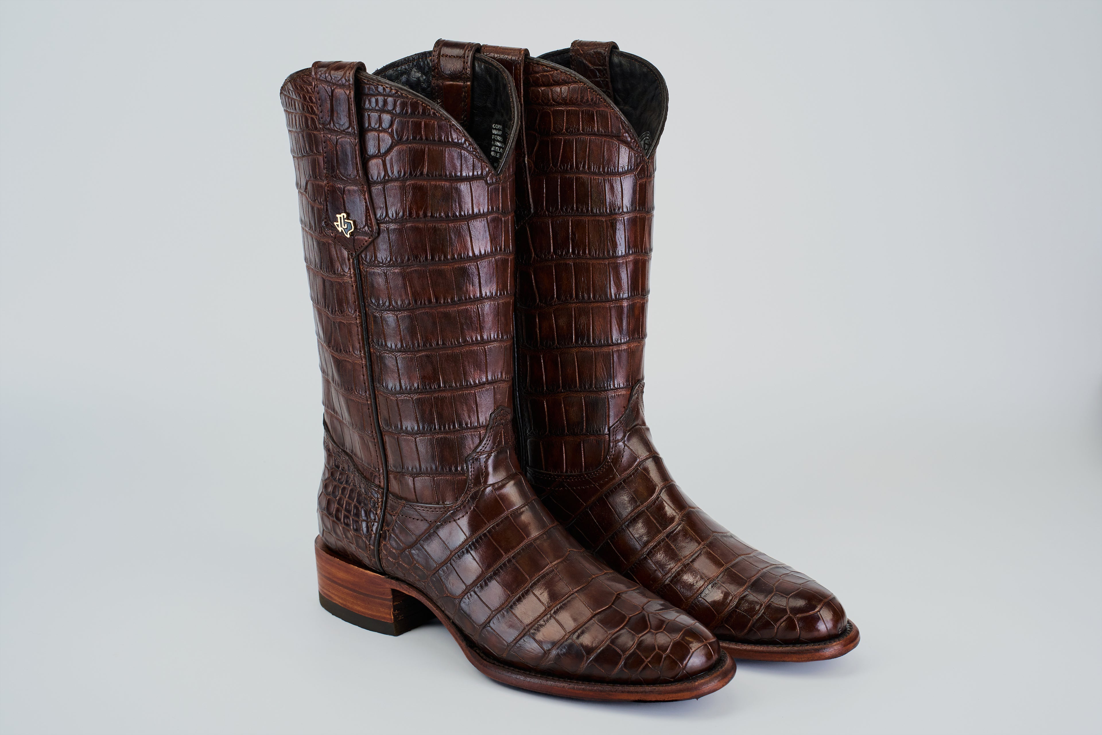James Full Alligator Boots - Brown - Round Toe (FU220)
