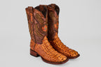James Alligator Head Boots - Cognac - Square Toe (AP50)
