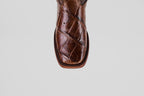 James Alligator Hornback Boots - Tobacco - Square Toe (LG10)