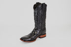 James Alligator Hornback Boots - Black - Square Toe (LG10)