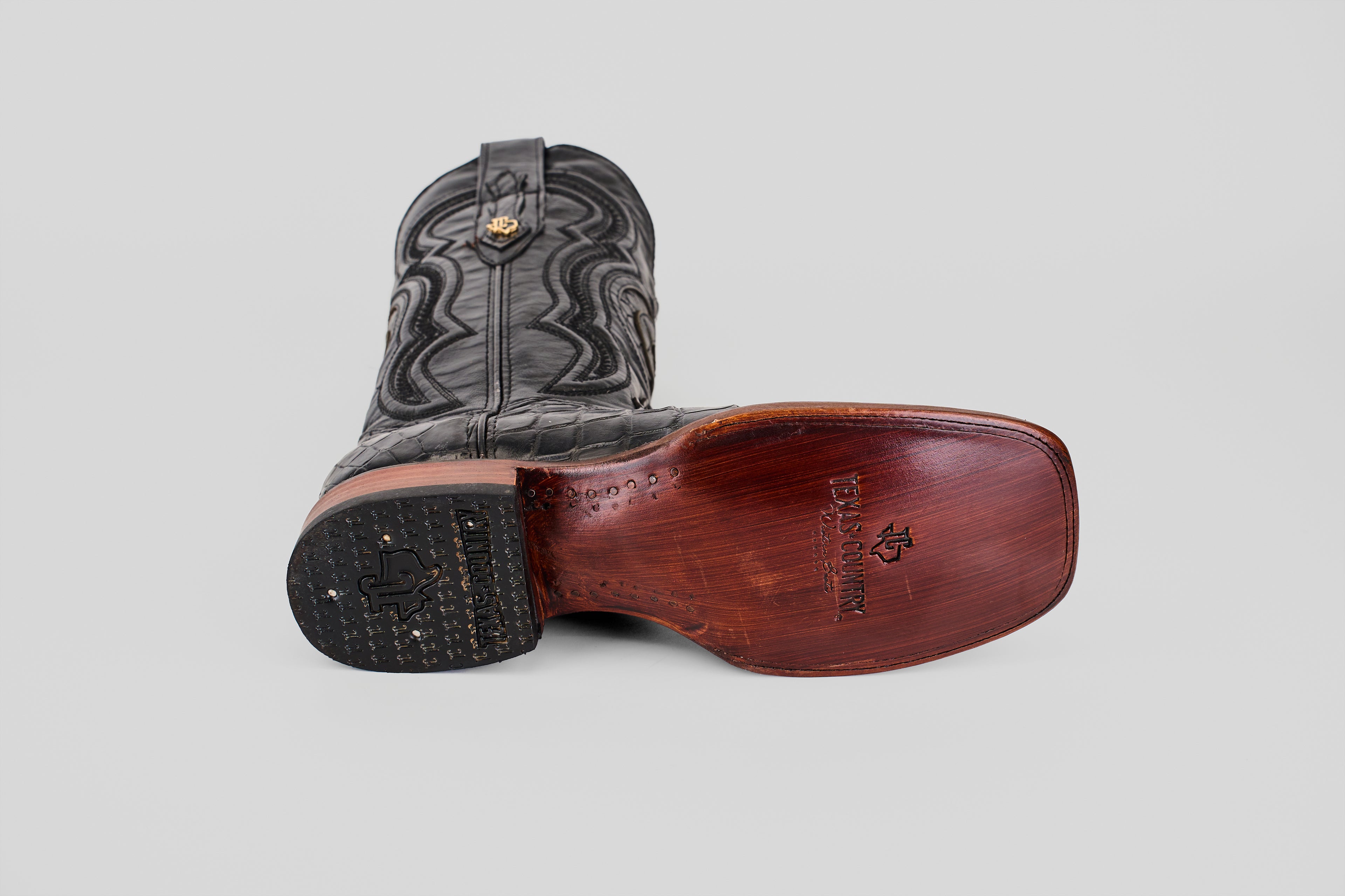 James Alligator Hornback Boots - Black - Square Toe (LG10)