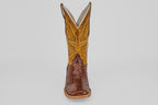 Braxton Python Boots - Brown - Square Toe