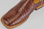 Braxton Python Boots - Brown - Square Toe