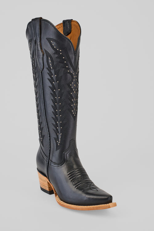 Botas Alana Cleyton Black de caña alta - Punta fina (E836)