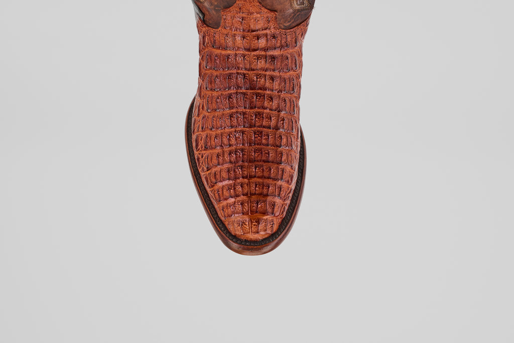 Rhodes Caiman Hornback Boots - Brandy - Round Toe (LM220)