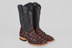 Connor Pirarucu Fish Boots - Red - Square Toe (PZ60)