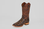 Connor Pirarucu Fish Boots - Rustic Cognac - Square Toe (PZ60)